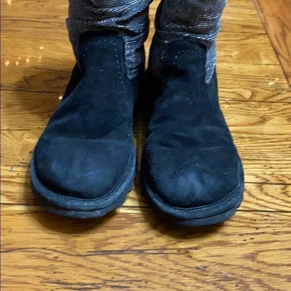 BEARPAW Black Silver Shiny Boots Size 8 - Picture 9 of 10